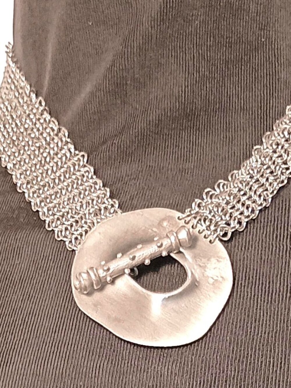Ferrara Whiting & Davis Ring Mesh Potato Chip Necklace